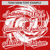 Custom White Red Swirl Graffiti Pattern Authentic Baseball Jersey