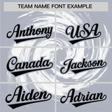 Custom White Silver Swirl Graffiti Pattern Authentic Baseball Jersey