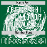 Custom White Kelly Green Swirl Graffiti Pattern Authentic Baseball Jersey