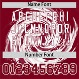 Custom White Crimson Swirl Graffiti Pattern Authentic Baseball Jersey