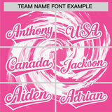 Custom White Pink Swirl Graffiti Pattern Authentic Baseball Jersey