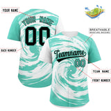 Custom White Bright Green Swirl Graffiti Pattern Authentic Baseball Jersey
