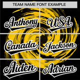 Custom Gold Black Swirl Graffiti Pattern Authentic Baseball Jersey