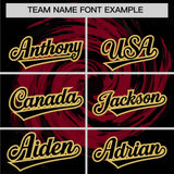 Custom Crimson Black Swirl Graffiti Pattern Authentic Baseball Jersey