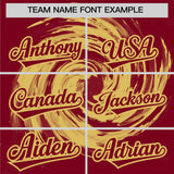 Custom Khaki Crimson Swirl Graffiti Pattern Authentic Baseball Jersey