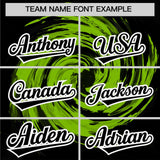 Custom Neon Green Black Swirl Graffiti Pattern Authentic Baseball Jersey
