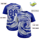 Custom Silver Royal Swirl Graffiti Pattern Authentic Baseball Jersey