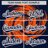 Custom Orange Navy Swirl Graffiti Pattern Authentic Baseball Jersey