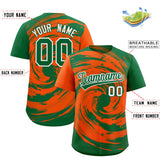 Custom Orange Kelly Green Swirl Graffiti Pattern Authentic Baseball Jersey