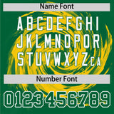 Custom Gold Kelly Green Swirl Graffiti Pattern Authentic Baseball Jersey