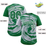 Custom Silver Kelly Green Swirl Graffiti Pattern Authentic Baseball Jersey