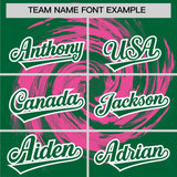 Custom Pink Kelly Green Swirl Graffiti Pattern Authentic Baseball Jersey