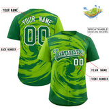 Custom Neon Green Kelly Green Swirl Graffiti Pattern Authentic Baseball Jersey