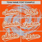 Custom Silver Orange Swirl Graffiti Pattern Authentic Baseball Jersey