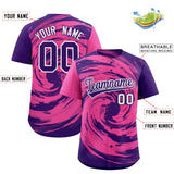 Custom Pink Purple Swirl Graffiti Pattern Authentic Baseball Jersey