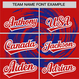 Custom Royal Red Swirl Graffiti Pattern Authentic Baseball Jersey