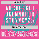 Custom Aqua Pink Swirl Graffiti Pattern Authentic Baseball Jersey