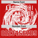 Custom White Red Swirl Graffiti Pattern Authentic Baseball Jersey