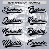 Custom White Silver Swirl Graffiti Pattern Authentic Baseball Jersey