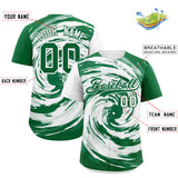 Custom White Kelly Green Swirl Graffiti Pattern Authentic Baseball Jersey
