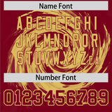 Custom Khaki Crimson Swirl Graffiti Pattern Authentic Baseball Jersey