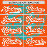 Custom Aqua Orange Swirl Graffiti Pattern Authentic Baseball Jersey