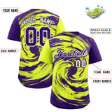 Custom Green Purple Swirl Graffiti Pattern Authentic Baseball Jersey