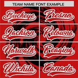 Custom Black Red Swirl Graffiti Pattern Authentic Baseball Jersey