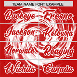 Custom White Red Swirl Graffiti Pattern Authentic Baseball Jersey