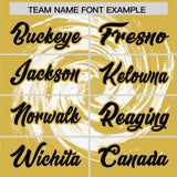 Custom White Old Gold Swirl Graffiti Pattern Authentic Baseball Jersey