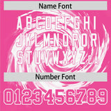 Custom White Pink Swirl Graffiti Pattern Authentic Baseball Jersey