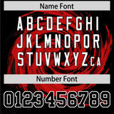 Custom Red Black Swirl Graffiti Pattern Authentic Baseball Jersey