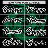 Custom Kelly Green Black Swirl Graffiti Pattern Authentic Baseball Jersey