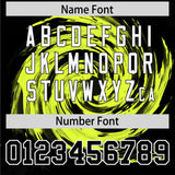 Custom Green Black Swirl Graffiti Pattern Authentic Baseball Jersey