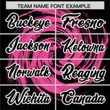 Custom Pink Black Swirl Graffiti Pattern Authentic Baseball Jersey
