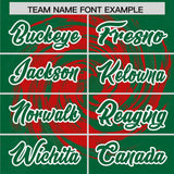 Custom Red Kelly Green Swirl Graffiti Pattern Authentic Baseball Jersey