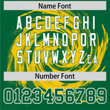 Custom Gold Kelly Green Swirl Graffiti Pattern Authentic Baseball Jersey