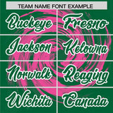 Custom Pink Kelly Green Swirl Graffiti Pattern Authentic Baseball Jersey