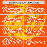 Custom Gold Orange Swirl Graffiti Pattern Authentic Baseball Jersey