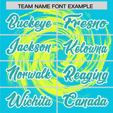 Custom Green Sky Blue Swirl Graffiti Pattern Authentic Baseball Jersey