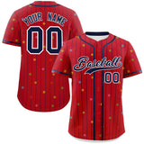 Custom Stripe Fashion Personalized Star Pattern Authentic Baseball Jersey Big Size