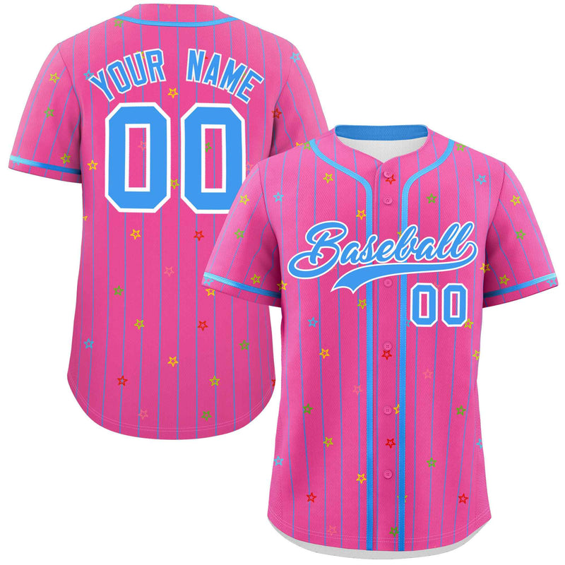 Custom Stripe Fashion Personalized Star Pattern Authentic Baseball Jersey Special style