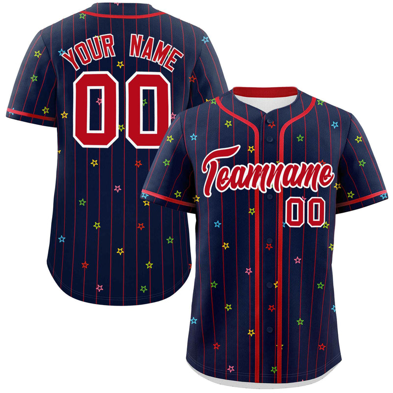 Custom Stripe Fashion Personalized Star Pattern Authentic Classic Style Baseball Jersey
