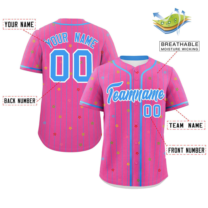 Custom Stripe Fashion Personalized Star Pattern Special style Authentic Baseball Jersey