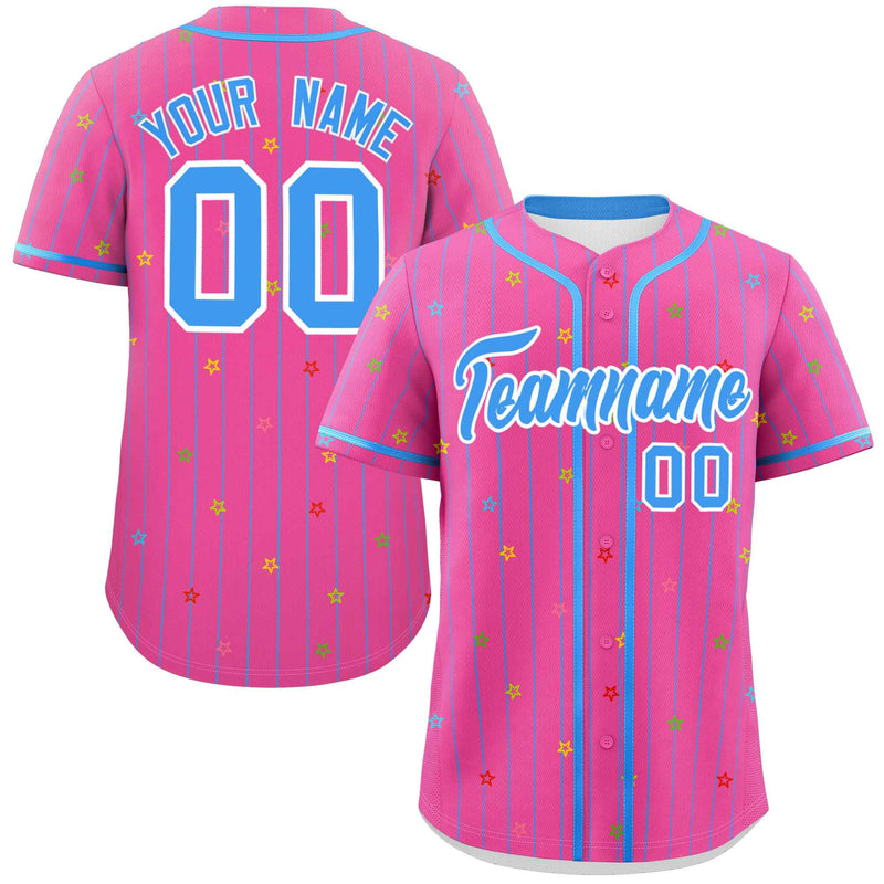 Custom Stripe Fashion Personalized Star Pattern Special style Authentic Baseball Jersey