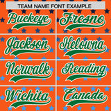 Custom Orange Kelly Green-White Raglan Sleeve Personalized Star Print Authentic Baseball Jersey