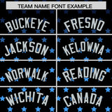 Custom Black Silver-White Raglan Sleeve Personalized Star Print Authentic Baseball Jersey