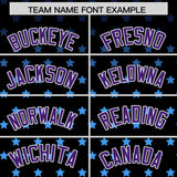 Custom Black Purple-White Raglan Sleeve Personalized Star Print Authentic Baseball Jersey