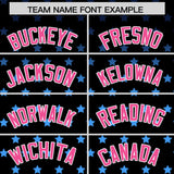 Custom Black Pink-White Raglan Sleeve Personalized Star Print Authentic Baseball Jersey