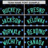 Custom Black Bright Green-White Raglan Sleeve Personalized Star Print Authentic Baseball Jersey
